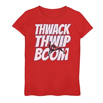 Girls 7-16 Marvel Spider-Man Into The Spider-Verse Twack Thwip Boom Tee
