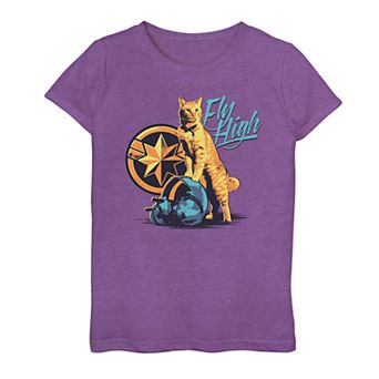 Girls 7-16 Captain Marvel Goose Poster Fly High Tee