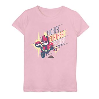 Girls 7-16 Captain Marvel Quote Pastel Flight Tee
