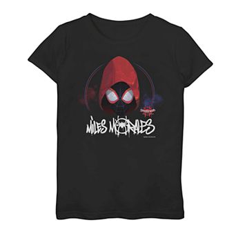 Girls' 7-16 Marvel Spider-Man Into The Spider-Verse Hooded Miles Graphic Tee