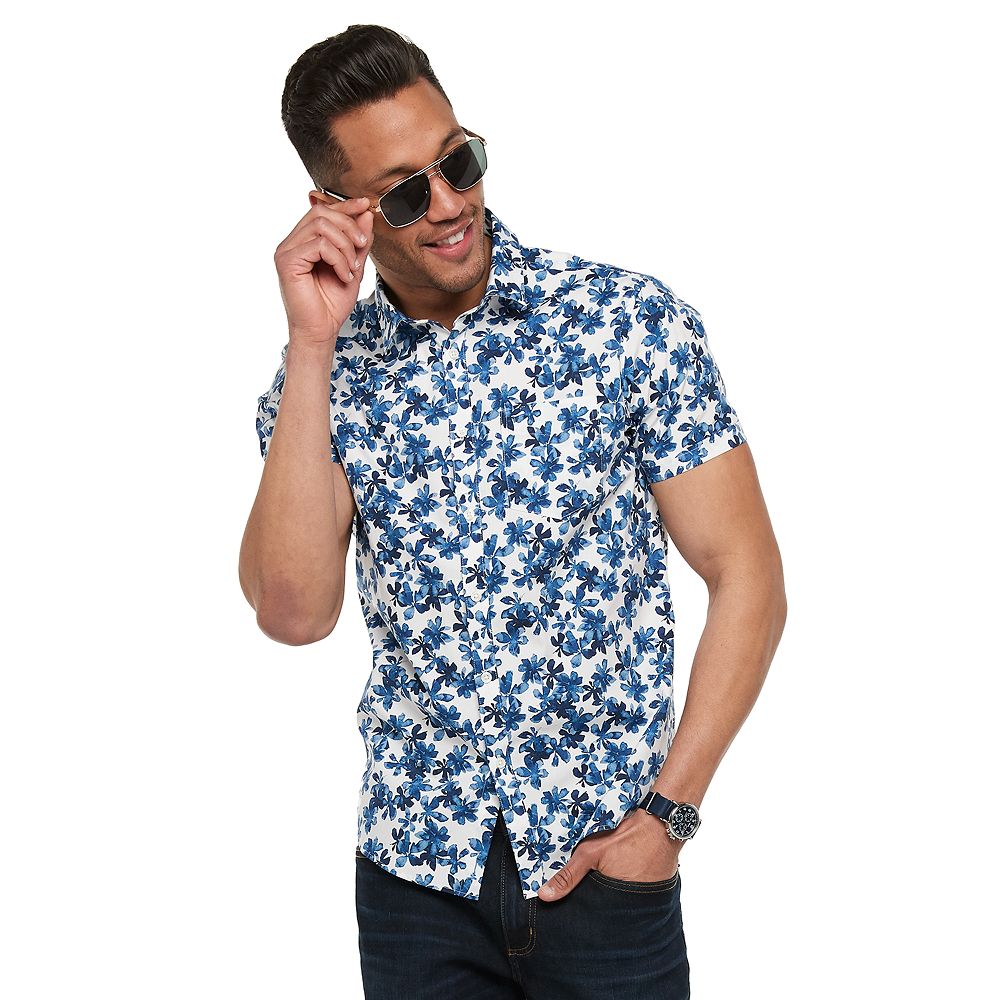 Men's Marc Anthony Patterned Slim-Fit Button-Down Shirt