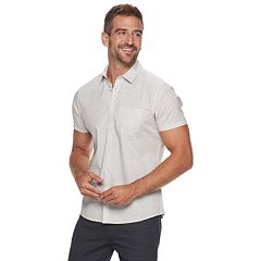 Miller Mens Can Button Up Woven Shirt with Logo Pattern Button Down Shirt