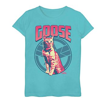 Girls 7-16 Captain Marvel Goose Symbol Portrait Tee