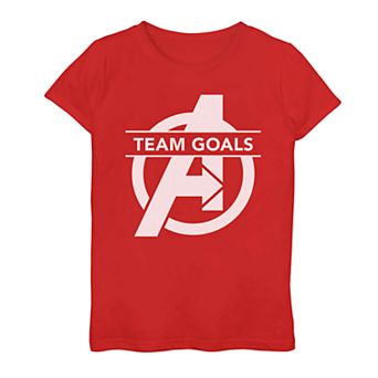 Girls 7-16 Marvel Avengers Endgame Team Goals Logo Tee