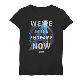 Girls 7-16 Marvel Avengers Endgame We're In The Endgame Now Logo Tee