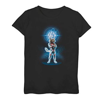 Girls 7-16 Marvel Avengers Endgame Rocket Raccoon Quantum Suit Tee