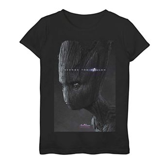 Girls 7-16 Marvel Avengers Endgame Groot Avenge The Fallen Poster Tee