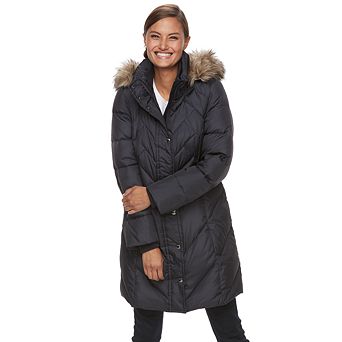 Women's TOWER by London Fog Faux-Fur Hood Down-Fill Coat