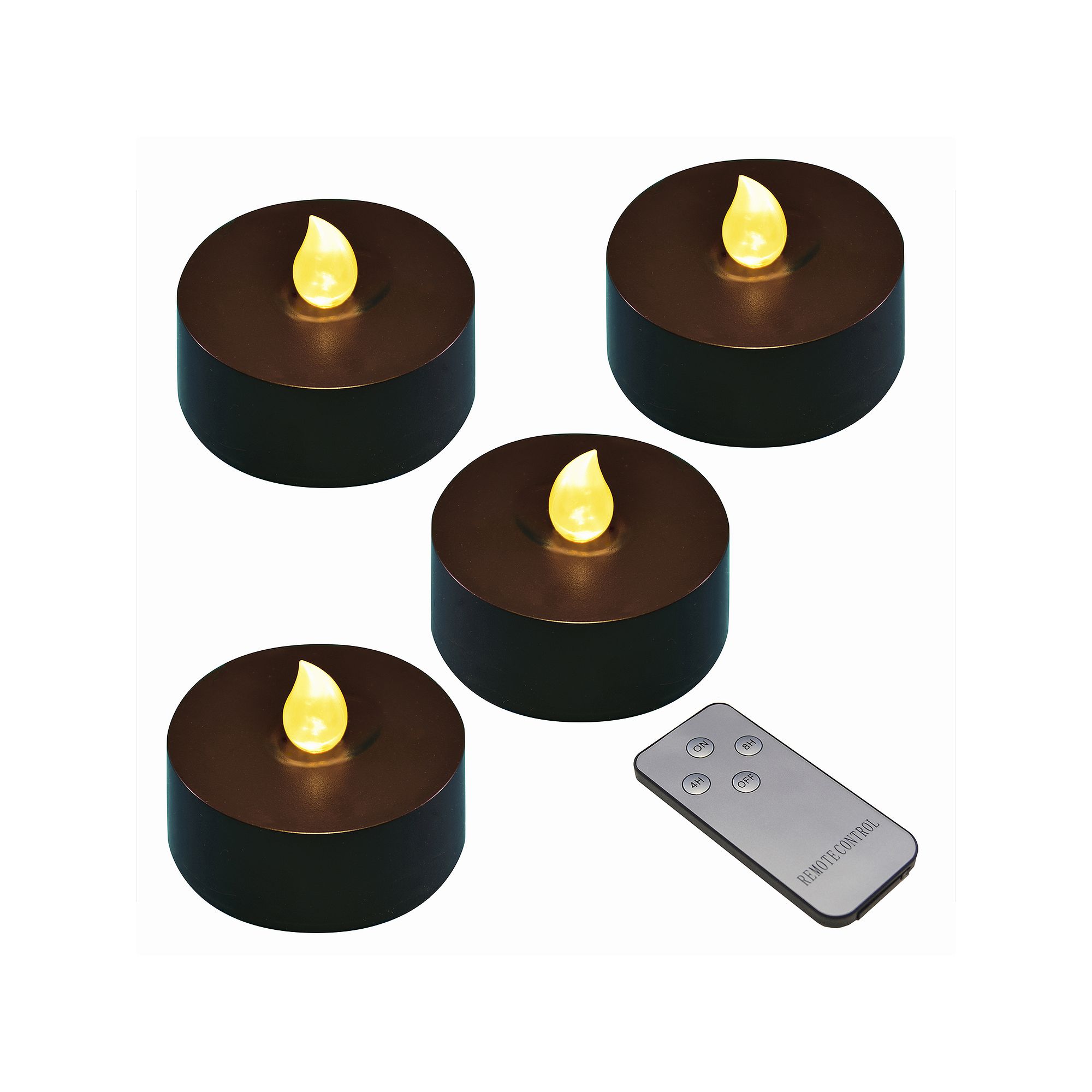LumaBase Battery Operated Extra Large Tea Light Candle Set, Orange