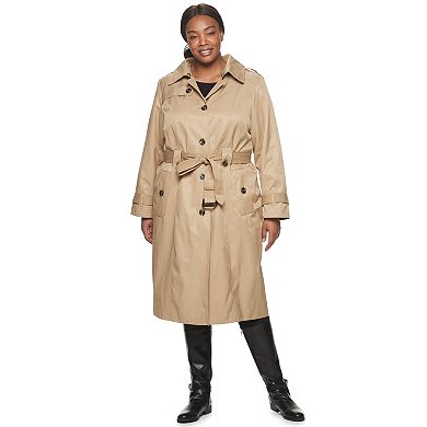 Plus Size TOWER by London Fog Single Breasted Trench Coat