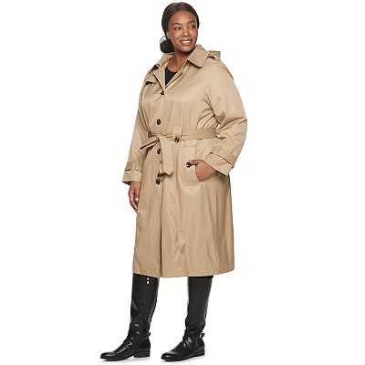 Plus Size TOWER by London Fog Single Breasted Trench Coat