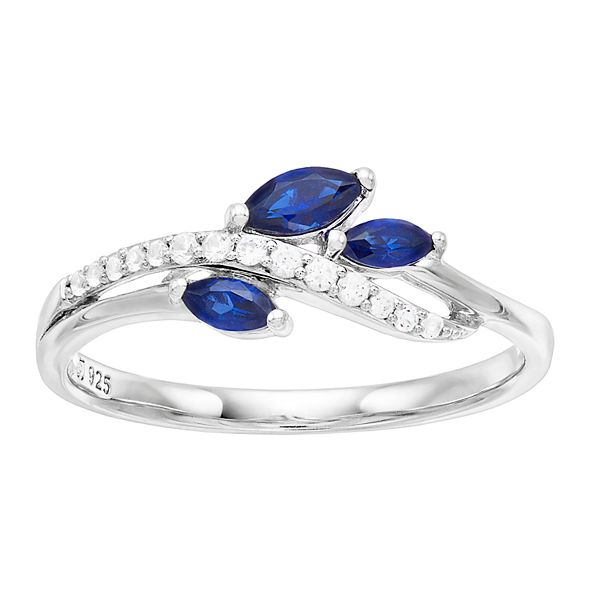 Trend Silver Lab Created Sapphire Aquamarine Stone Fine Jewelry