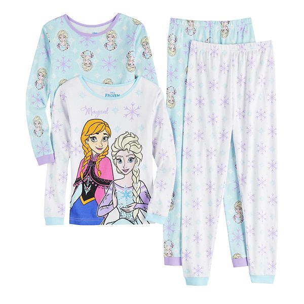 Leven van Scenario Uitwerpselen Disney's Frozen Anna & Elsa Girls 4-8 Tops & Bottoms Pajama Set