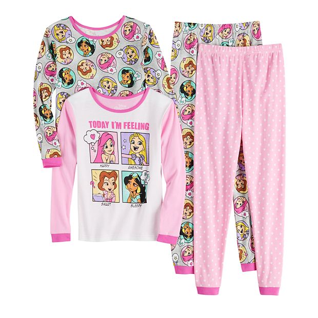 Disney s Princess Girls 4 10 Tops Bottoms Pajama Set