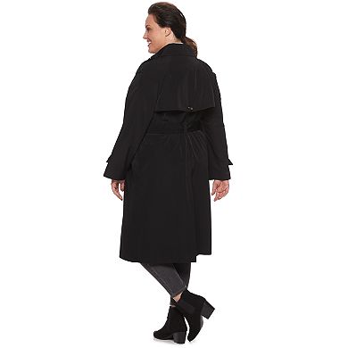 Plus Size TOWER by London Fog Double-Breasted Belted Trench Coat