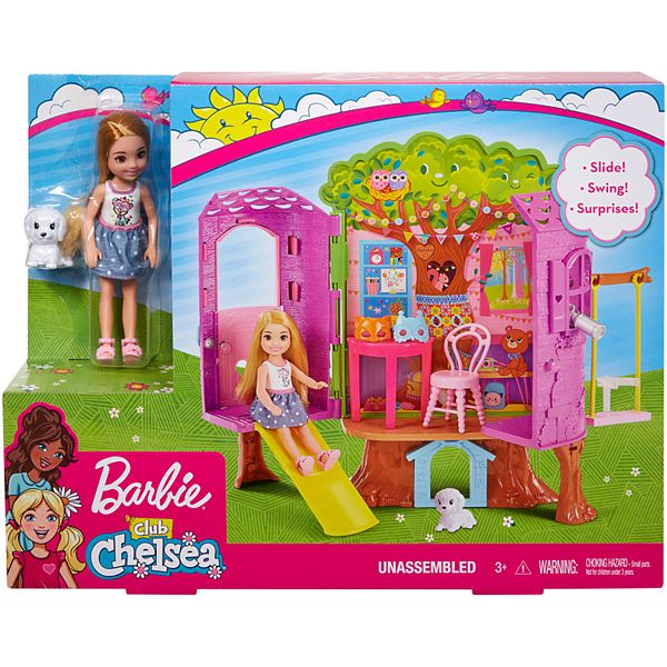 Barbie chelsea doll and treehouse deals playset