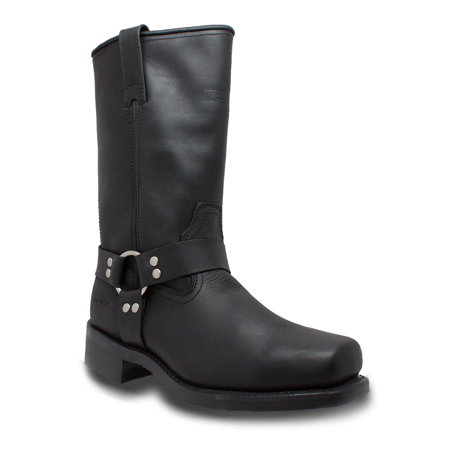 black harness boots