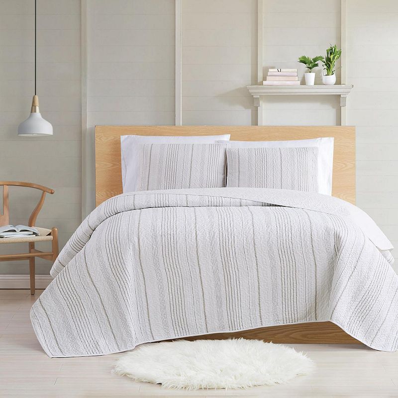 Cottage Classics Warm Hearth Stripe 3 Piece Full/Queen Quilt Set