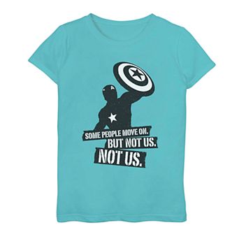 Girls 7-16 Marvel Avengers Endgame Captain America Silhouette Quote Tee