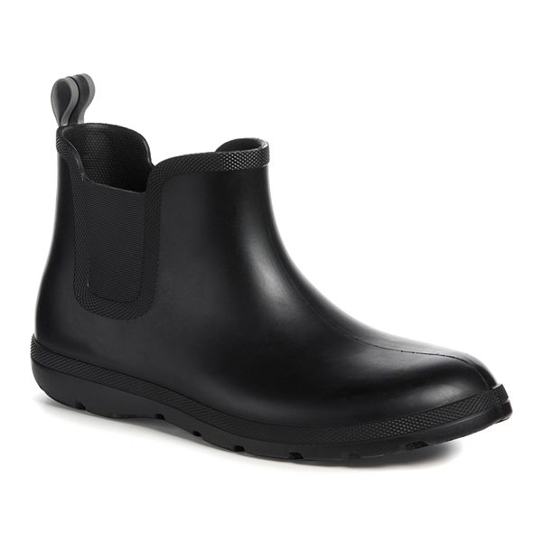 Totes Cirrus Men's Waterproof Chelsea Rain Boots, Size: 10, Black