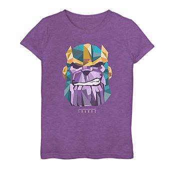 Girls 7-16 Marvel Thanos Low-Res Polygon Portrait Tee