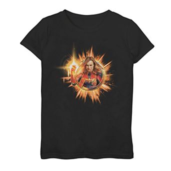 Girls 7-16 Captain Marvel Energy Symbol Glow Tee
