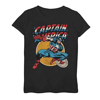 Girls 7-16 Marvel Captain America Vintage Action Shot Tee