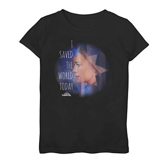 Girls 7-16 Captain Marvel "I Saved The World Today" Graphic Tee