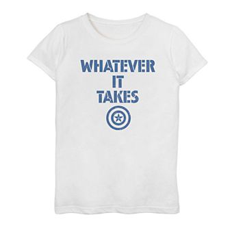 Girls 7-16 Marvel Avengers Endgame Captain America "Whatever It Takes" Tee