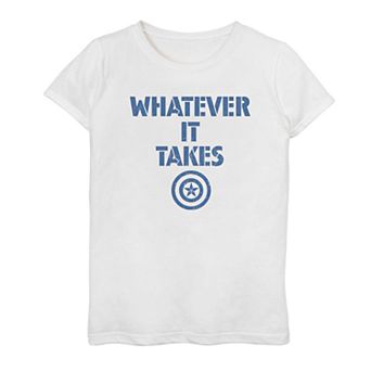 Girls 7-16 Marvel Avengers Endgame Captain America "Whatever It Takes" Tee