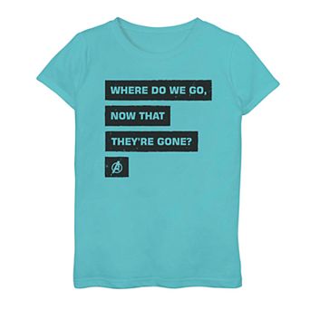 Girls 7-16 Marvel Avengers Endgame "What Do We Do Now That They're Gone" Tee