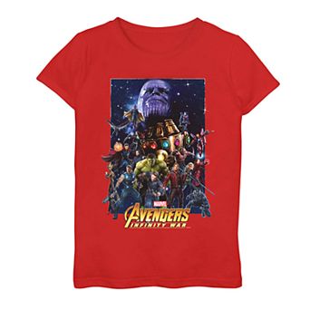 Girls 7-16 Marvel Avengers Infinity War Movie Poster Graphic Tee