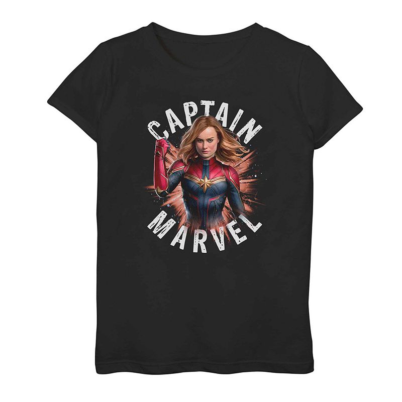 Girls 7-16 Marvel Captain Marvel Burst Graphic Tee, Girls, Size: Medium, B
