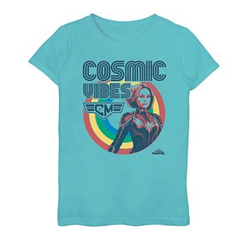 Girls 7-16 Marvel Captain Marvel "Cosmic Vibes" Retro Graphic Tee