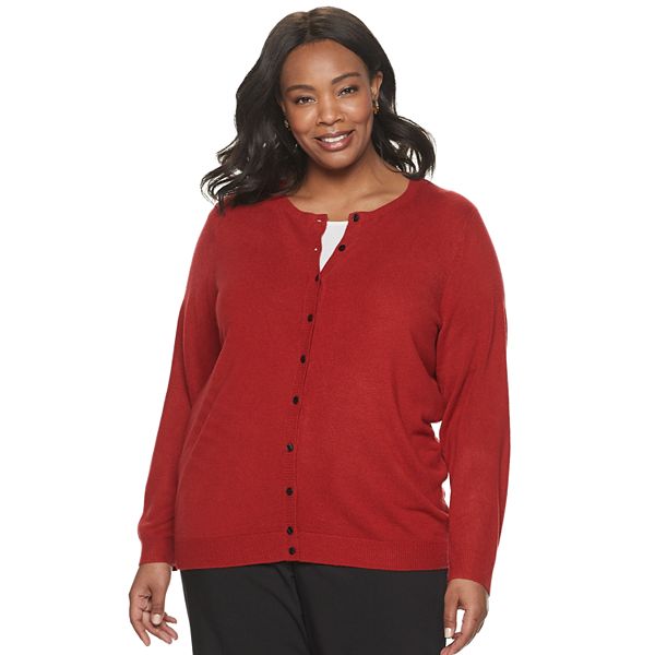 Plus Size Croft & Barrow® Button Front Cardigan