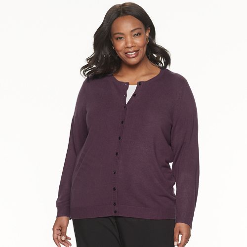 Plus Size Croft & Barrow® Button Front Cardigan