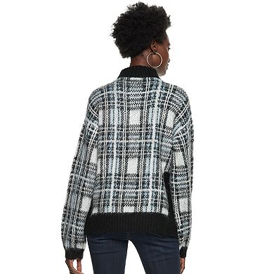 Women's Nine West Plaid Boxy Sweater