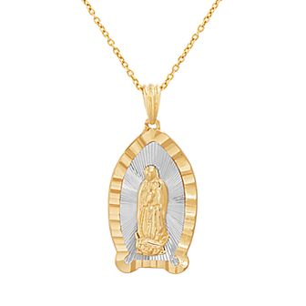 Paige Harper Two-Tone Virgin Mary Pendant Necklace