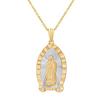 Paige Harper Two-Tone Virgin Mary Pendant Necklace