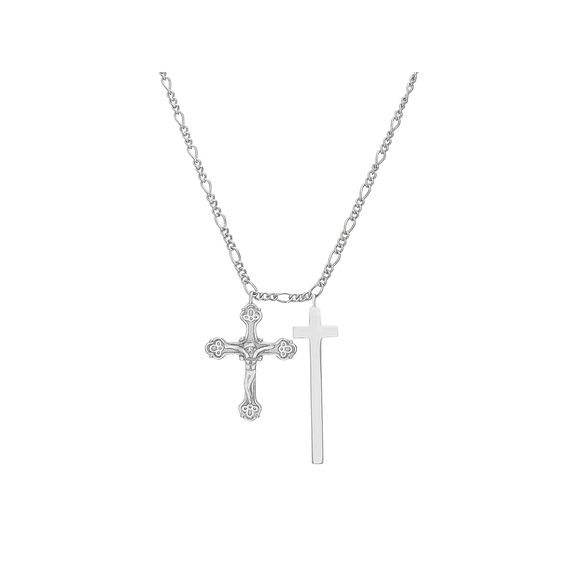 Paige Harper Crucifix & Cross Necklace, Womens, Size: 16, Silver Tone