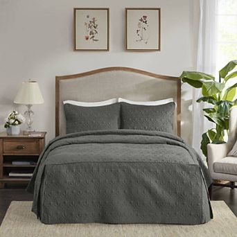 Madison Park Mansfield 3 pc Split Corner Pleated Bedspread Set