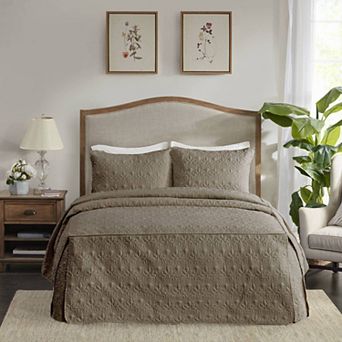 Madison Park Mansfield 3 pc Split Corner Pleated Bedspread Set