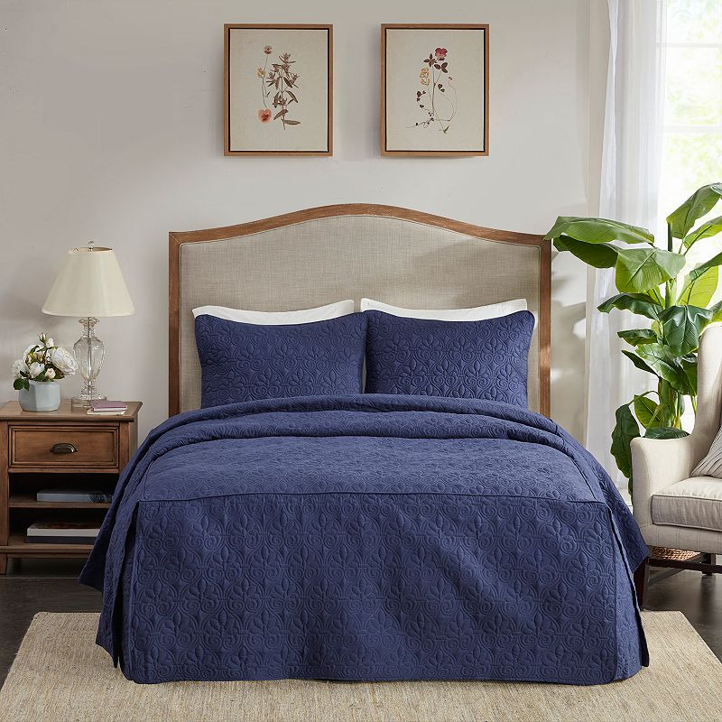 48846430 Madison Park Mansfield 3-piece Fitted Bedspread Se sku 48846430