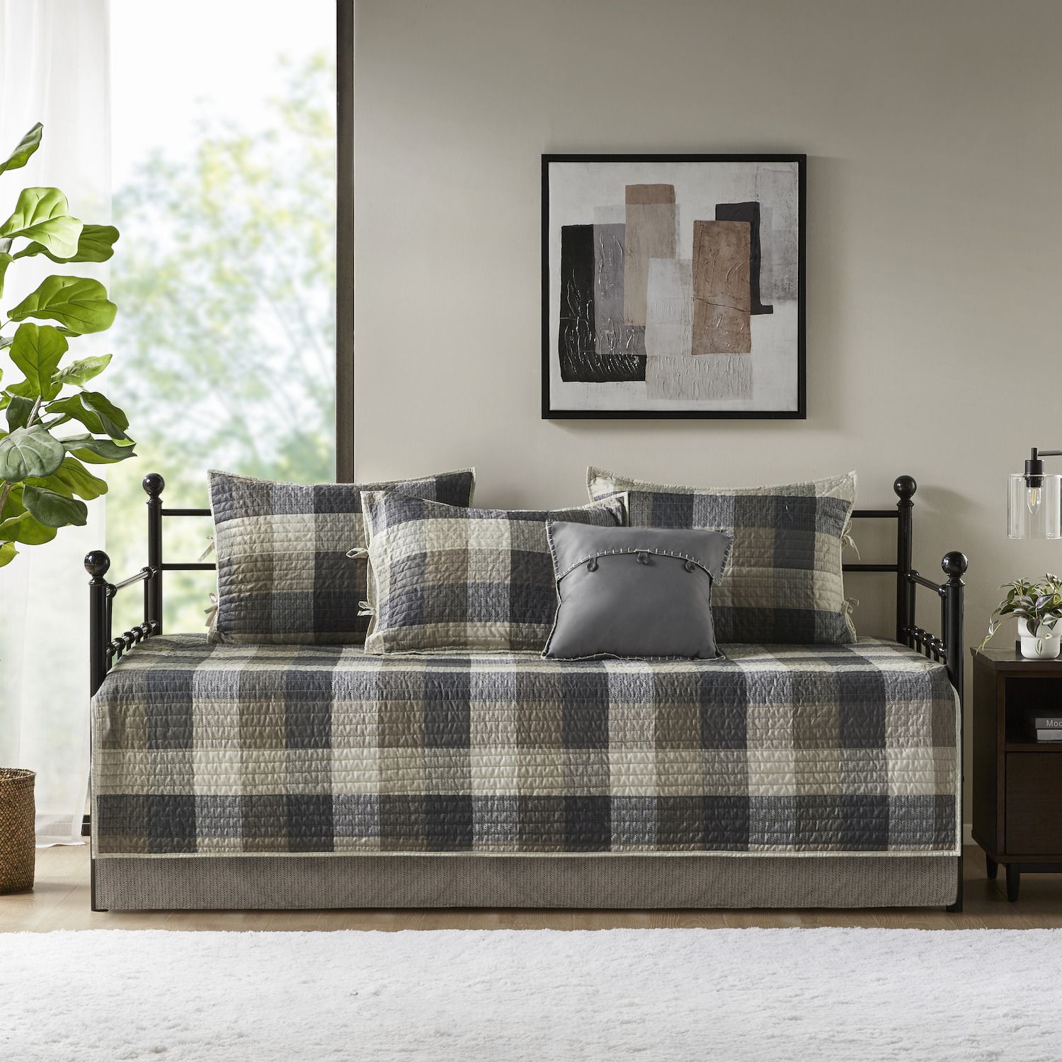 Prolinemax Daybed Mattress & Bolster Cover Set - Twin Size, Water Repellent Polyester, Style 5 With Contrast Trim