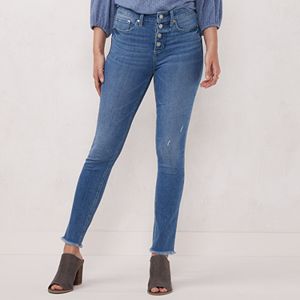 Lauren Conrad Slim Bootcut Lt Blue Denim Jeans Mid Rise Slim through Hip Thigh