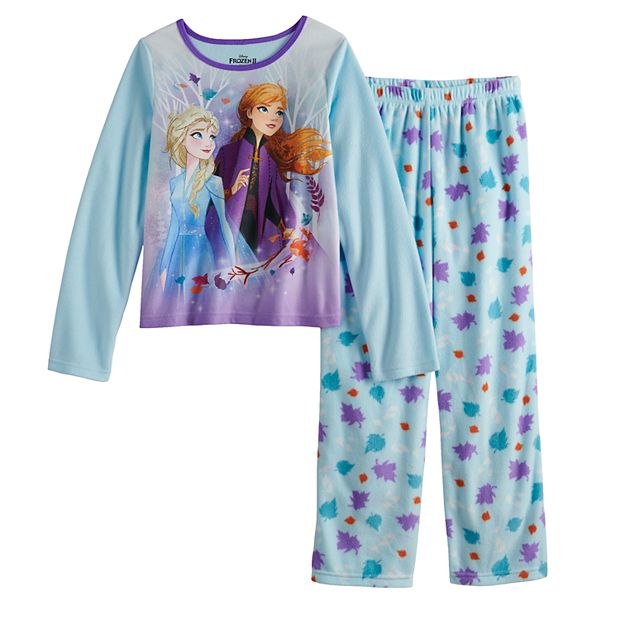 Girls 4-8 Frozen Elsa and Anna One-Piece Pajamas