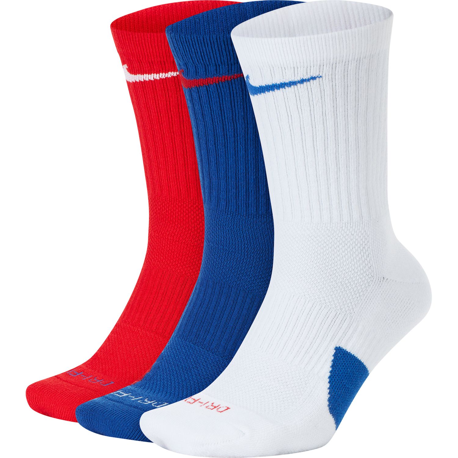 blue and white nike elite socks