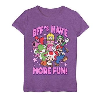 Girls 7-16 Nintendo Super Mario Group BFF's Have More Fun Tee