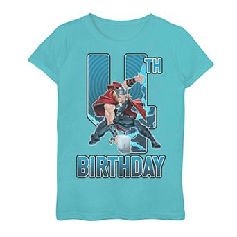 Girls 7-16 Marvel Thor 4th Birthday Tee