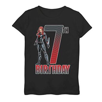 Girls 7-16 Marvel Black Widow 7th Birthday Tee